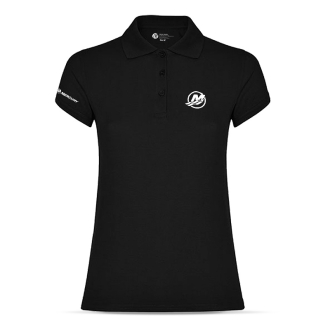Ladies polo shirt in black, size L