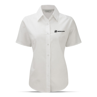 Women´s business blouse in white, short sleeves