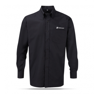 Mens business shirt in black, long sleeves, S
