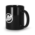 Keramikkopp svart med Mercury-logo foran og bak
